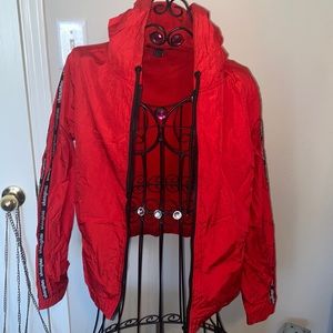 Cherry Red Forever 21 Windbreaker